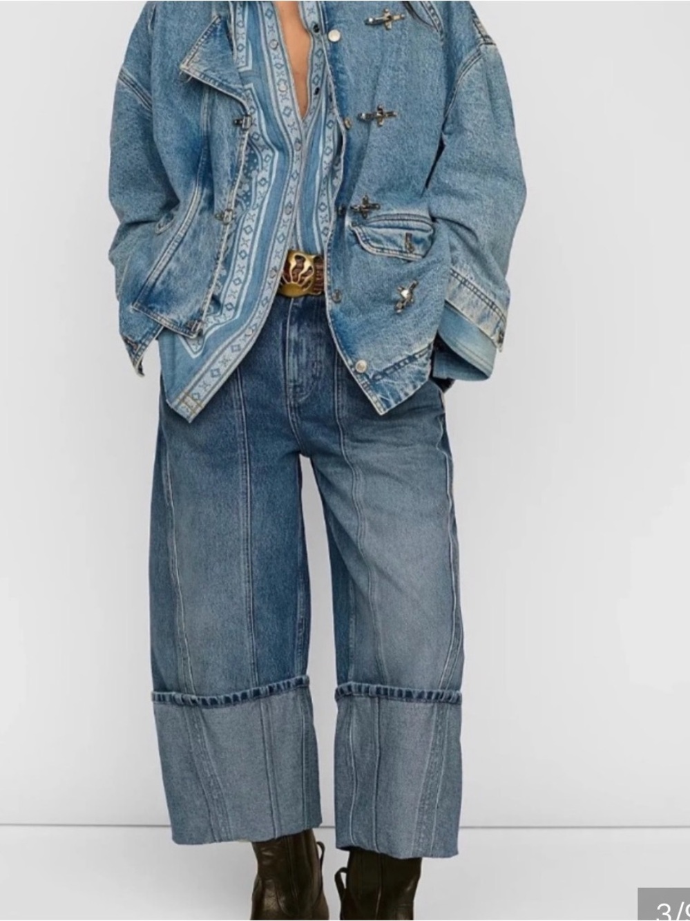 We The Free Olsen Cuffed barrel jeans 30 boho euc